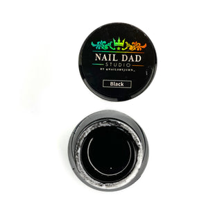 top view of opened Black gel art jar  